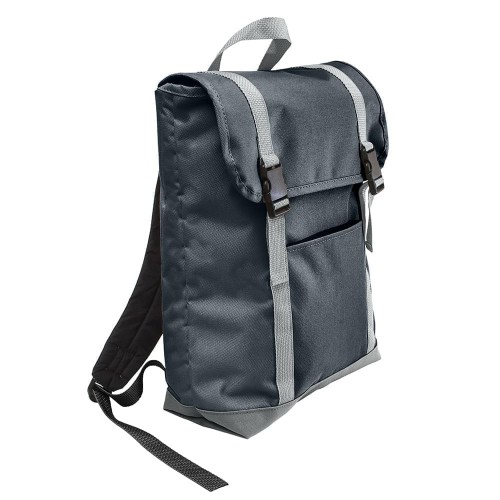 USA Made Canvas Large T Bottom Backpacks, Black-Gray, 2001922-AHU
