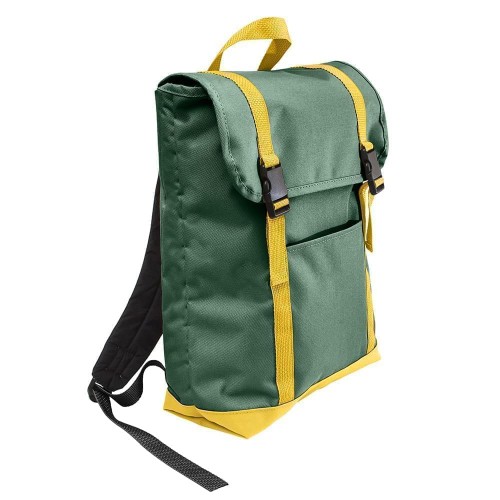 USA Made Canvas Large T Bottom Backpacks, Hunter-Gold, 2001922-AI5
