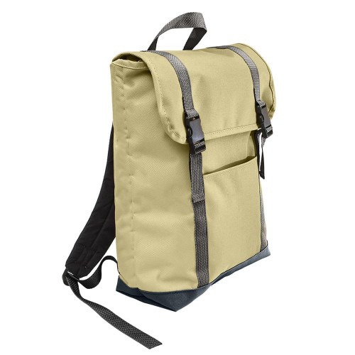 USA Made Canvas Large T Bottom Backpacks, Natural-Black, 2001922-AKR USA Made Canvas Large T Bottom Backpacks, Natural-Black, 2001922-AKR