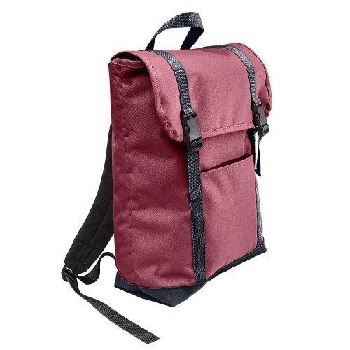 USA Made Poly Large T Bottom Backpacks, Burgundy-Graphite, 2001922-AQT USA Made Poly Large T Bottom Backpacks, Burgundy-Graphite, 2001922-AQT