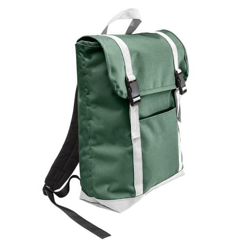 USA Made Poly Large T Bottom Backpacks, Hunter-White, 2001922-AS4