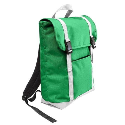 USA Made Poly Large T Bottom Backpacks, Kelly-White, 2001922-AT4 USA Made Poly Large T Bottom Backpacks, Kelly-White, 2001922-AT4