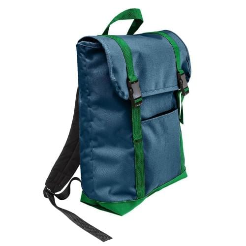 USA Made Poly Large T Bottom Backpacks, Navy-Kelly, 2001922-AWW