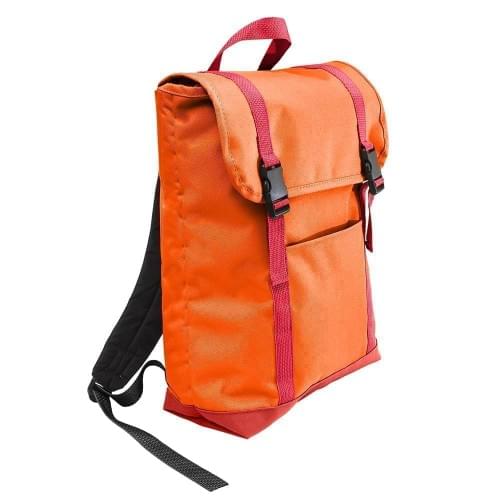 USA Made Poly Large T Bottom Backpacks, Orange-Red, 2001922-AX2