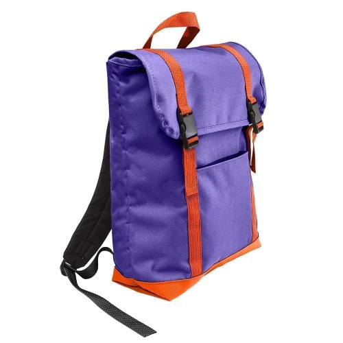 USA Made Poly Large T Bottom Backpacks, Purple-Orange, 2001922-AY0