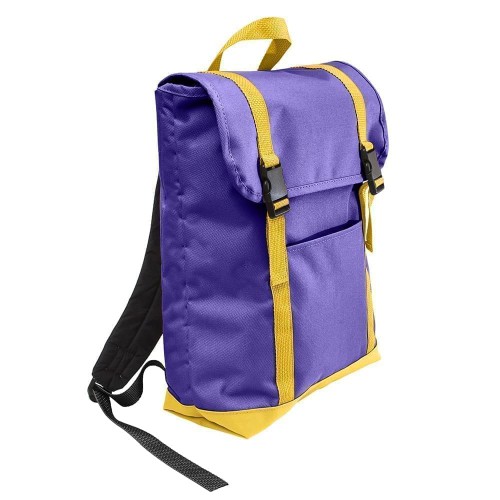 USA Made Poly Large T Bottom Backpacks, Purple-Gold, 2001922-AY5 USA Made Poly Large T Bottom Backpacks, Purple-Gold, 2001922-AY5