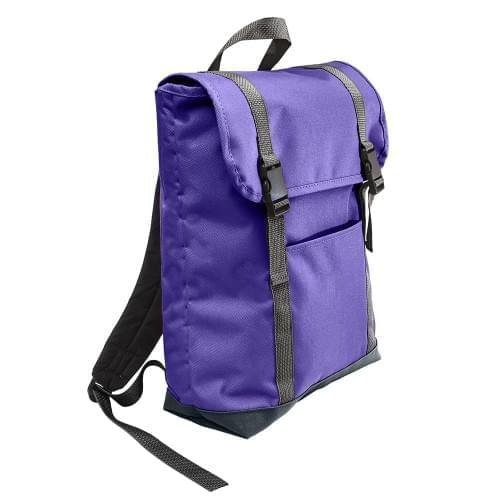 USA Made Poly Large T Bottom Backpacks, Purple-Black, 2001922-AYR