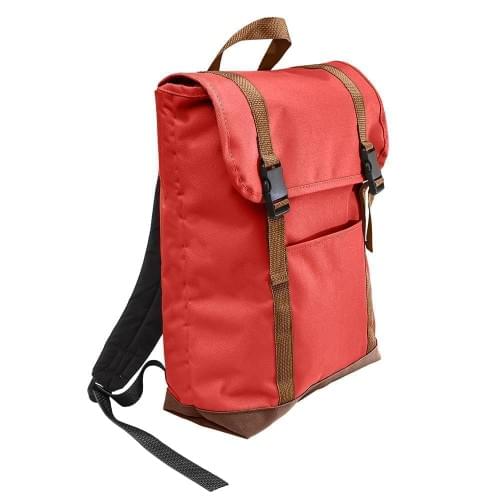 USA Made Poly Large T Bottom Backpacks, Red-Brown, 2001922-AZS