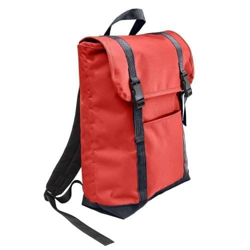 USA Made Poly Large T Bottom Backpacks, Red-Graphite, 2001922-AZT