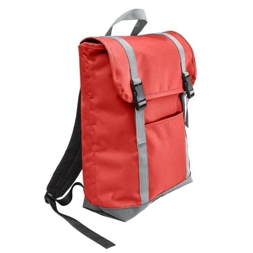 USA Made Poly Large T Bottom Backpacks, Red-Gray, 2001922-AZU