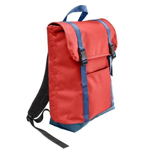 USA Made Poly Large T Bottom Backpacks, Red-Navy, 2001922-AZZ