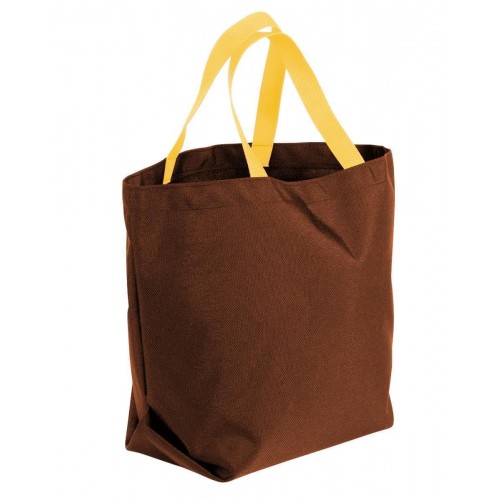 Grocery Tote Bag-Brown/Gold Canvas-17 Sizes