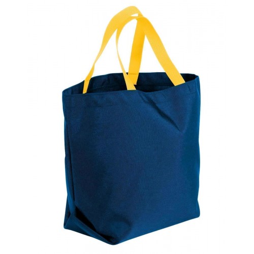 Grocery Tote Bag-Navy/Gold Canvas-17 Sizes