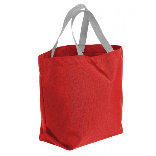 Grocery Tote Bag-Red/Gray Canvas-17 Sizes