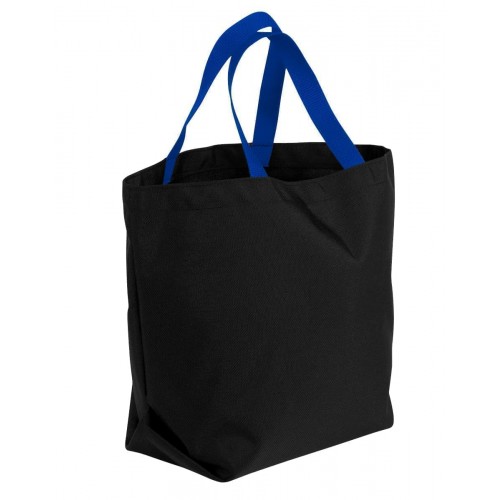 Grocery Tote Bag-Black/Royal Canvas-17 Sizes