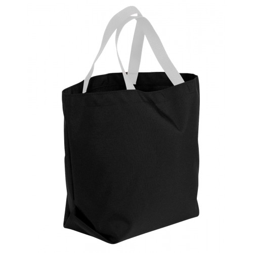 Grocery Tote Bag-Black/White Canvas-17 Sizes