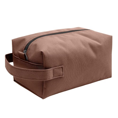 USA Made Nylon Poly Dopp Kits, Brown-Brown, 3001772-APD USA Made Nylon Poly Dopp Kits, Brown-Brown, 3001772-APD