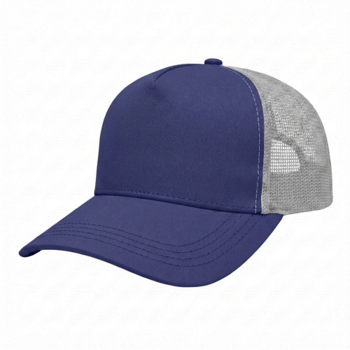 USA-made 5S Purple-White Chino baseball cap, 3q view, manufactured in Newark NJ