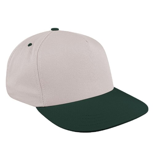 Putty-Hunter Green 2 Tone Vented Lo 5 Chino Snapback Baseball Cap
