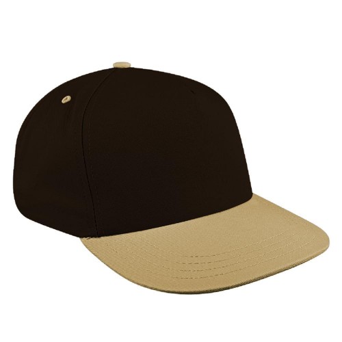 Black-Khaki Brushed Self Strap Skate Hat
