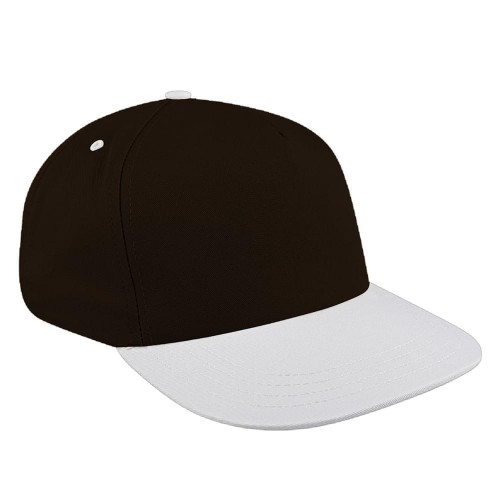 Black-White Brushed Self Strap Skate Hat