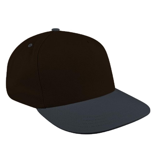 Black-Dark Gray Brushed Snapback Skate Hat Black-Dark Gray Brushed Snapback Skate Hat