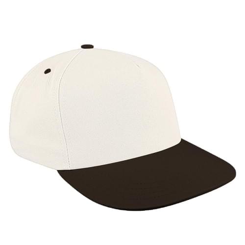 White-Black Brushed Snapback Skate Hat