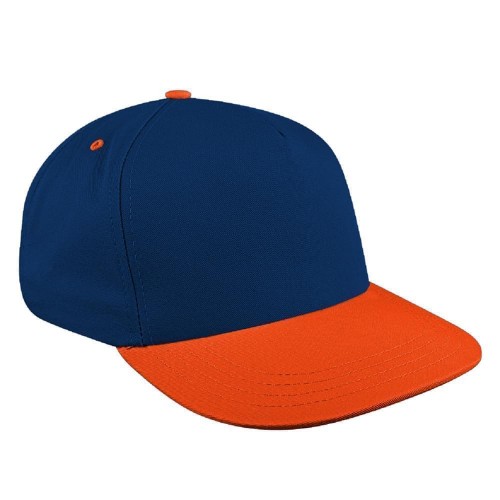 Navy-Orange Brushed Snapback Skate Hat
