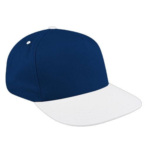 Navy-White Brushed Self Strap Skate Hat Navy-White Brushed Self Strap Skate Hat