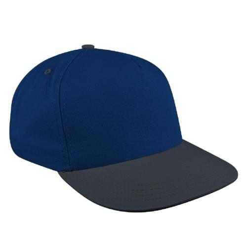 Navy-Dark Gray Brushed Leather Skate Hat