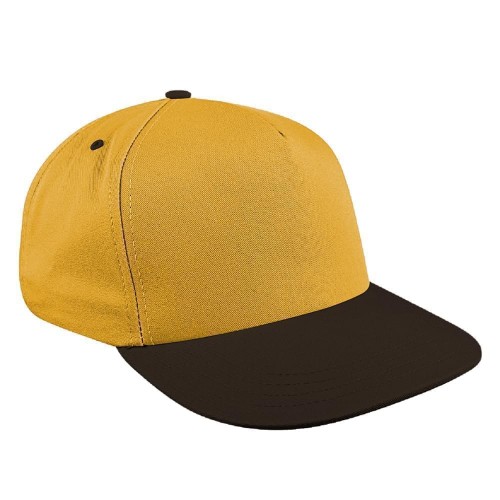 Athletic Gold-Black Brushed Snapback Skate Hat