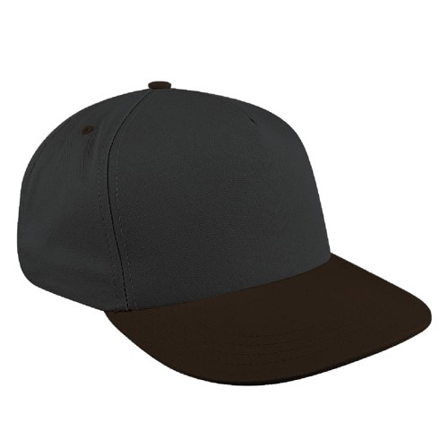 Dark Gray-Black Brushed Self Strap Skate Hat Dark Gray-Black Brushed Self Strap Skate Hat