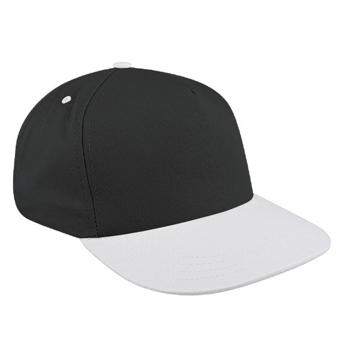 Dark Gray-White Brushed Leather Skate Hat