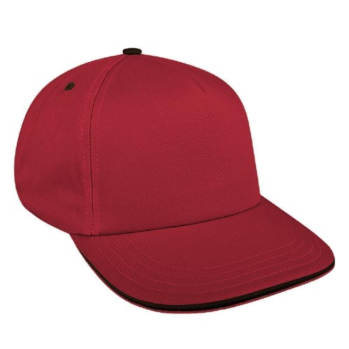 Red-Black Brushed Snapback Skate Hat