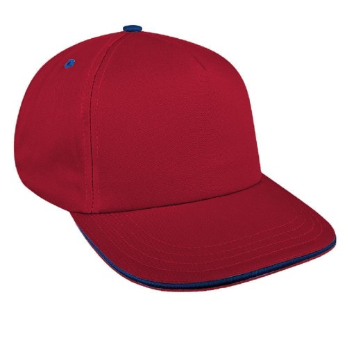 Red-Navy Brushed Snapback Skate Hat