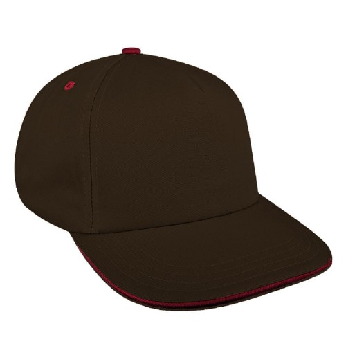 Black-Red Brushed Leather Skate Hat Black-Red Brushed Leather Skate Hat