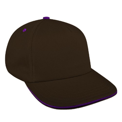 Black-Purple Brushed Leather Skate Hat