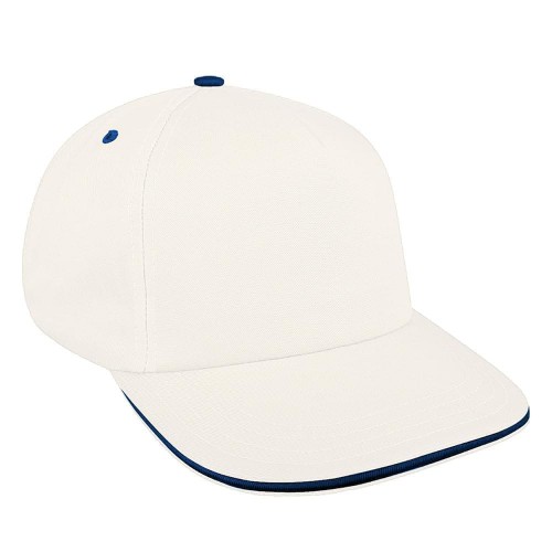 White-Navy Brushed Self Strap Skate Hat