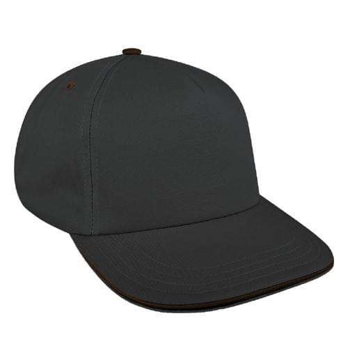 Dark Gray-Black Brushed Leather Skate Hat