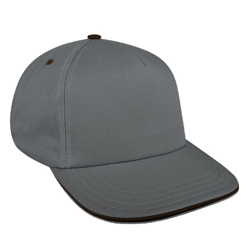 Light Gray-Black Brushed Self Strap Skate Hat