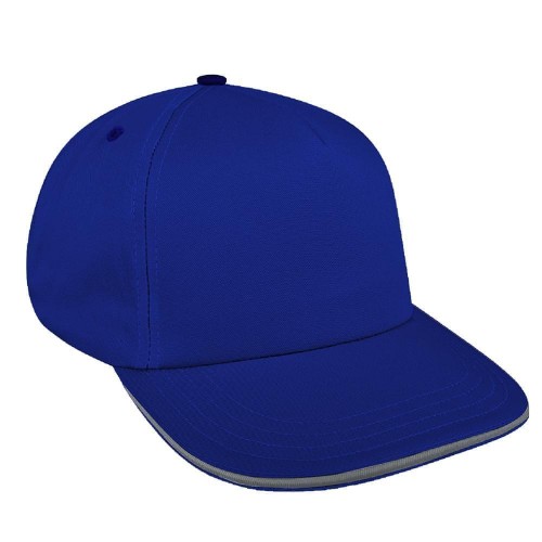 Royal Blue-Light Gray Ripstop Leather Skate Hat