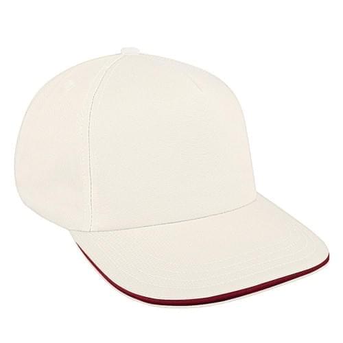 White-Red Ripstop Leather Skate Hat