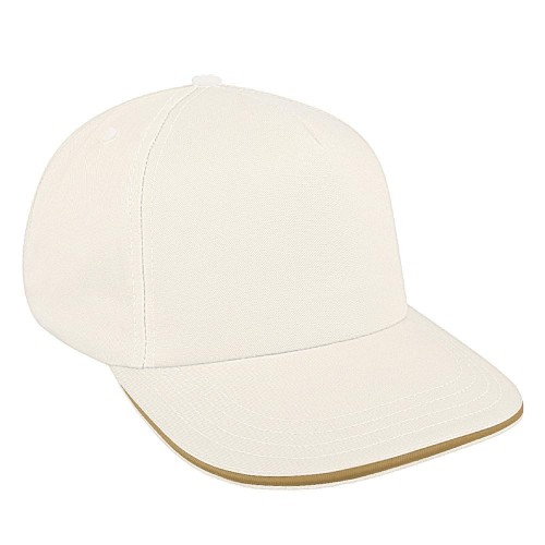 White-Khaki Canvas Self Strap Skate Hat