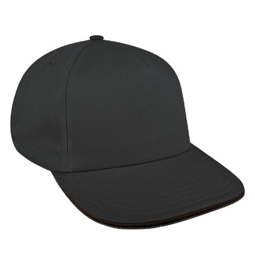 Dark Gray-Black Sandwich 5 Panel Lo Ripstop Slider Baseball Cap