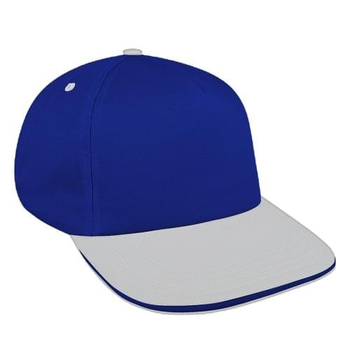 Royal Blue-White Brushed Self Strap Skate Hat