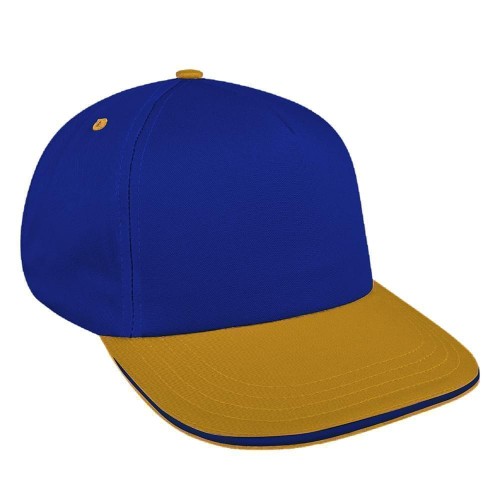 Royal Blue-Athletic Gold Brushed Snapback Skate Hat