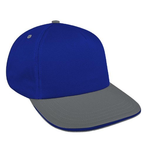 Royal Blue-Light Gray Brushed Snapback Skate Hat