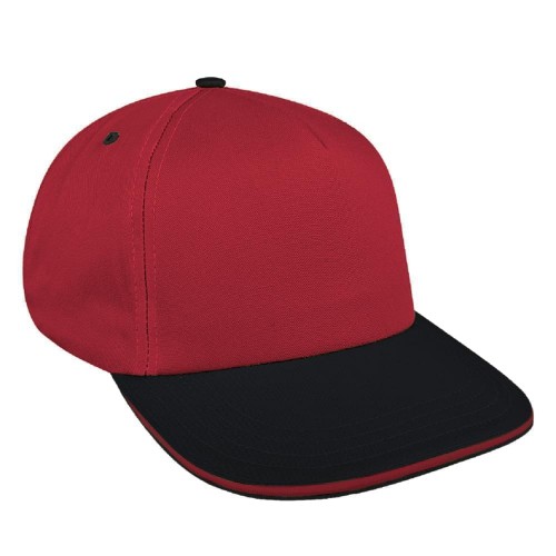 Red-Black Brushed Leather Skate Hat