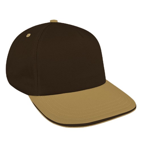 Black-Khaki Brushed Self Strap Skate Hat