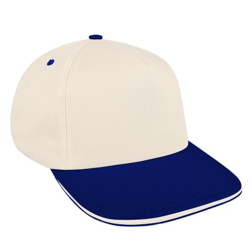 White-Royal Blue Brushed Snapback Skate Hat White-Royal Blue Brushed Snapback Skate Hat